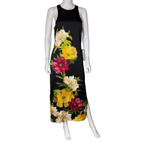 Adrianna by Adrianna Papell Printed Satin Sleeveless Midi Dress Women’s Sz 12 - Picture 2 of 9